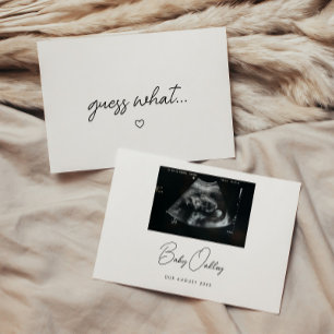 Minimalskript "Was wohl?" Babyschwangerschaft Ankündigung