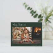 Minimalskripte frohe Weihnachten Postkarte (Stehend Vorderseite)