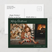 Minimalskripte frohe Weihnachten Postkarte (Vorne/Hinten)
