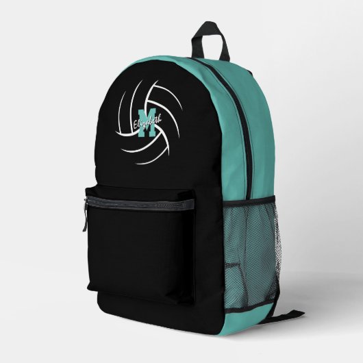 Minimalsport mit Monogramm Volleyball Bedruckter Rucksack (Rückseitige Ecke Rechts)