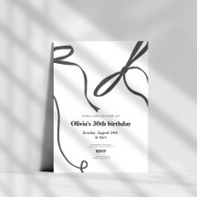Minimalst black bow 30th birthday