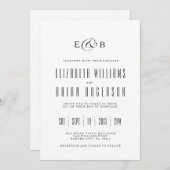 Minimalweiß| Einladung zur Hochzeit (Vorne/Hinten)