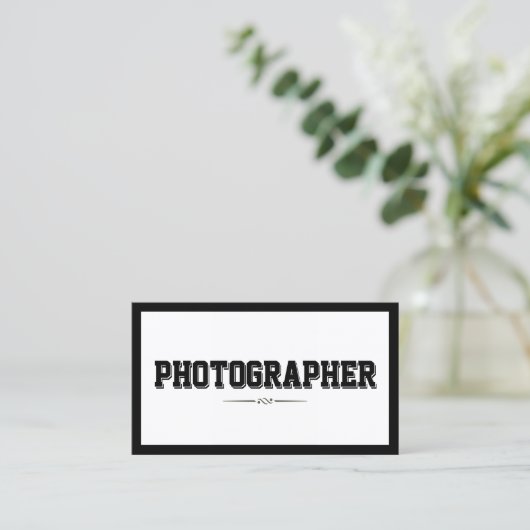 Minimaslit Black Frame Bold Fotograf Visitenkarte (Stehend Vorderseite)