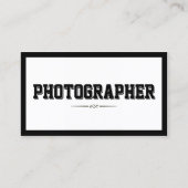 Minimaslit Black Frame Bold Fotograf Visitenkarte (Vorderseite)