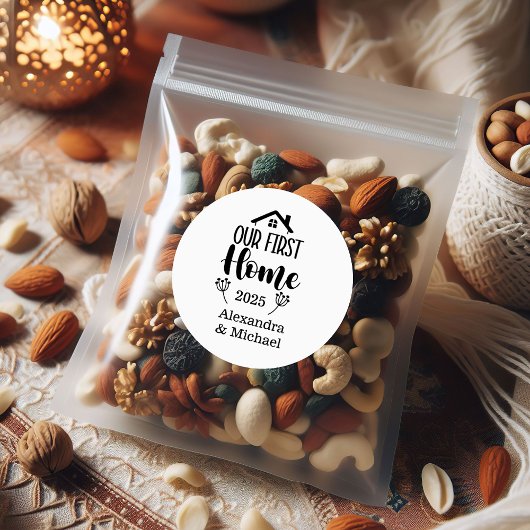 Minimialist Christmas Our First Home Runder Aufkleber