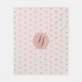 Minimierte Rose und Monogramm Fleecedecke (Vorderseite)