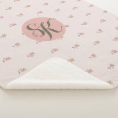 Minimierte Rose und Monogramm Sherpadecke (3/4)