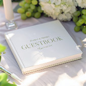 Minimlaist Elegant White & Sage Green Wedding Gästebuch