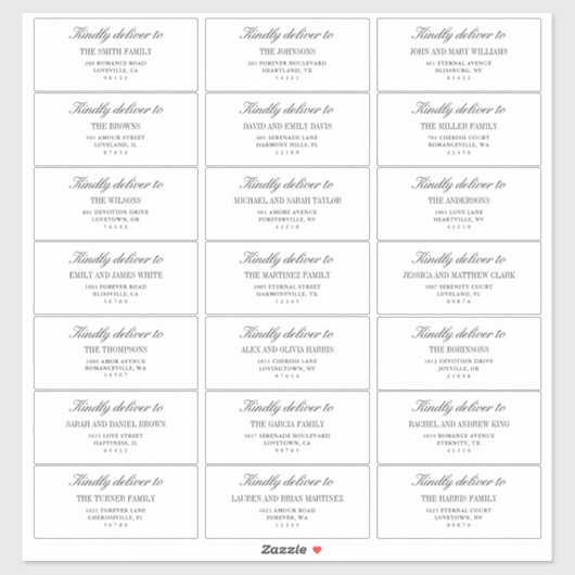 Minimlaist White Wedding Guest Address Labels  (Blatt)