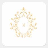 Minimmal Gold Monogram Quadratischer Aufkleber (Vorderseite)