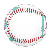 Minimum add name monogram green pink blue baseball (Vorderseite Links)