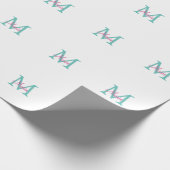Minimum add name monogram green pink blue geschenkpapier (Ecke)