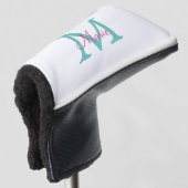 Minimum add name monogram green pink blue golf headcover (3/4 Vorderseite)