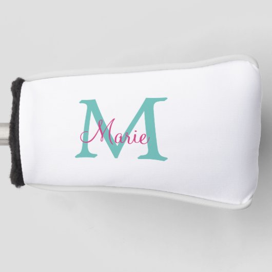 Minimum add name monogram green pink blue golf headcover (Vorderseite)
