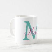 Minimum add name monogram green pink blue kaffeetasse (Vorderseite Links)