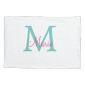 Minimum add name monogram green pink blue kissenbezug (Rückseite)