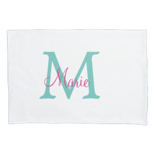 Minimum add name monogram green pink blue kissenbezug