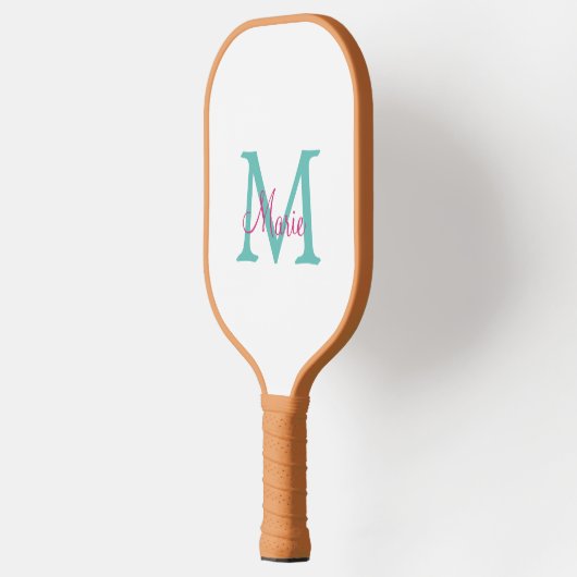 Minimum add name monogram green pink blue pickleball schläger (Links)