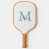 Minimum add name monogram green pink blue pickleball schläger (Rückseite)