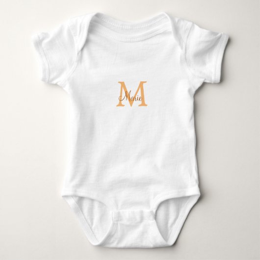 Minimum add name monogram orange brown thr baby strampler (Vorderseite)
