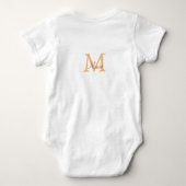 Minimum add name monogram orange brown thr baby strampler (Rückseite)
