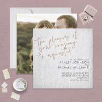 Minimum Black & White Gold Script Foto Wedding