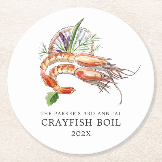 Minimum Crawfish Boil Wird Runder Pappuntersetzer (Vorderseite)
