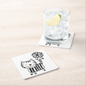 Minimum Cute Cat with Flower on Tail Decorative Rechteckiger Pappuntersetzer (Vor Ort)