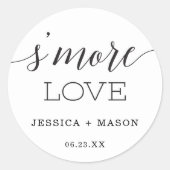 Minimum Elegance S'More Love Favor Runder Aufkleber (Vorderseite)