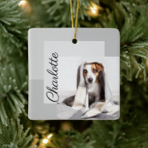 Minimum Geometric Dog Foto Ornament