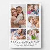 Minimum Mothers Day BEST MOM EVER Foto Collage Fotoplatte (Vorderseite)