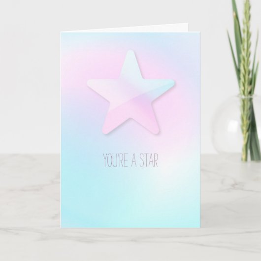 Minimum Pretty Custom Message Star Pastel Rainbow Karte (Vorderseite)