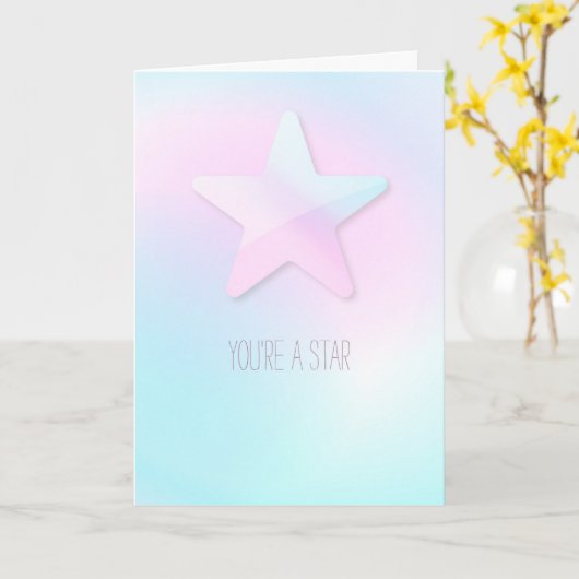 Minimum Pretty Custom Message Star Pastel Rainbow Karte (Gelbe Blume)