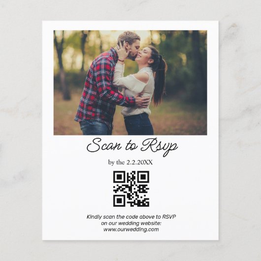 Minimum qr Code uAwg 2 Fotos Hochzeitseinladung (Rückseite)
