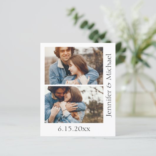 Minimum qr Code uAwg 3 Fotos Hochzeitseinladung (Stehend Vorderseite)