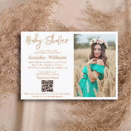 Minimum Script Baby Dusche Foto qr Code Einladung