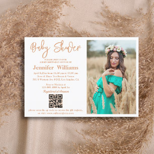 Minimum Script Baby Dusche Foto qr Code Einladung
