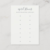 Minimum Script Black Grey White 7 Earring Display Visitenkarte (Vorderseite)