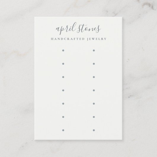Minimum Script Black Grey White 7 Earring Display Visitenkarte (Vorderseite)