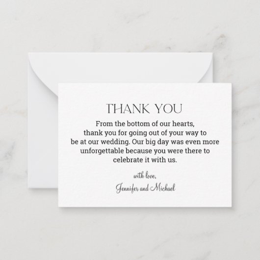 Minimum Skript Hochzeit 3 Fotos Collage Vielen Dan Mitteilungskarte (Rückseite)