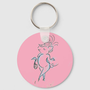 Mining Lady Pig mit einem Handbag-Button-Schlüssel Schlüsselanhänger