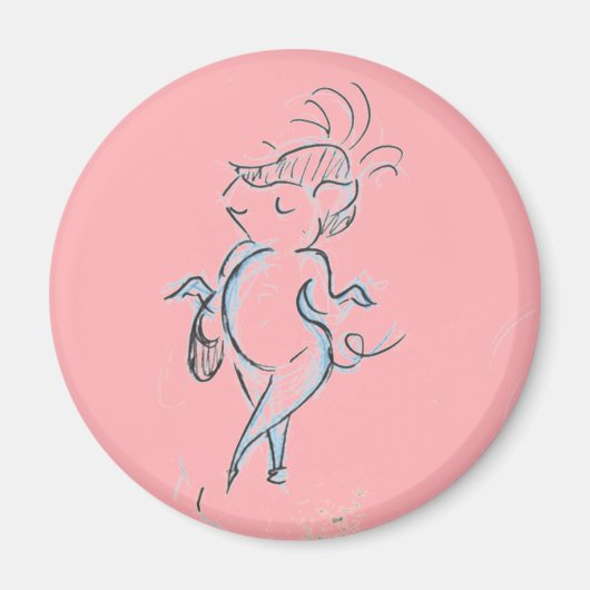 Mining Lady Pig mit einem Handtaschenmagnet Magnet (Vorne)