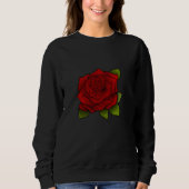Mininimalismus-Rote Rose Sweatshirt (Vorderseite)