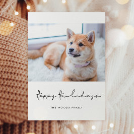Mininimalist Happy Howlidays Hund Foto Feiertagskarte