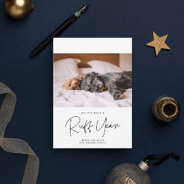 Mininimalist Ruff Year Hunde Foto Urlaub Feiertagskarte