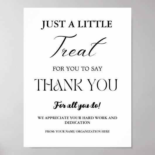 Mininmalistische Leckerei Vielen Dank für Ihre Dan Poster (Vorne)