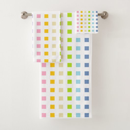 Minipastellregenbogen-Quadrate Badhandtuch Set (Insitu)