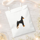 Minipinscher-Schwarz-Rost-Silhouette Geschenktütchen (Ausgeschnitten)