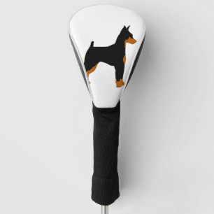 Minipinscher-Schwarz-Rost-Silhouette Golf Headcover