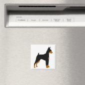 Minipinscher-Schwarz-Rost-Silhouette Magnet (In Situ (Geschirrspüler))